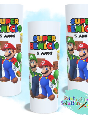 Copo long drink personalizado - super mario