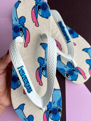 Chinelo havaianas customizado disney stitch adulto infantil