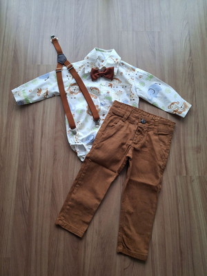 Conjunto infantil safari elefante azul menino