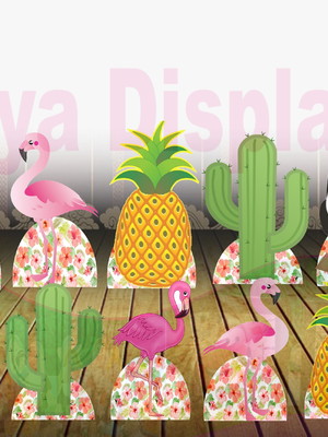 Flamingo, displays para festa em mdf 10 peças