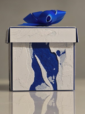 Caixa de presente - mármore azul