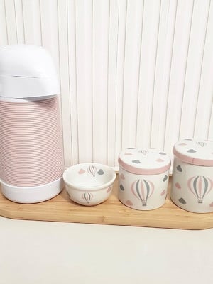 Kit higiene 16x44cm balão rosa antigo - térmica alinhavada