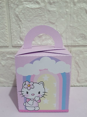 Lembrancinha caixa alça tema hello kitty