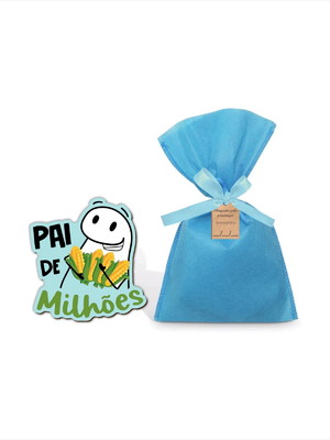 Imã pai de milhões personalizado em mdf com saquinho e tag