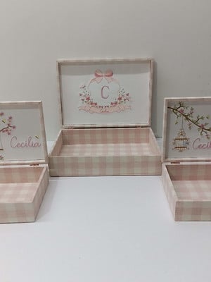 Kit caixas maternidade flor de cerejeira