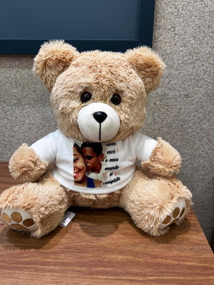Urso de pelúcia c/ camiseta estampada brindes