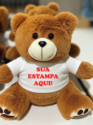 Urso de pelúcia com camiseta personalizada c/ foto
