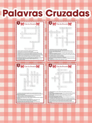 Palavras cruzadas para chá de bebê - laço