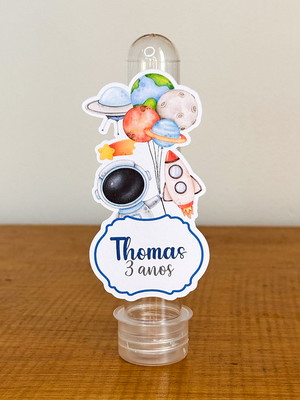 Tubetes com aplique astronauta