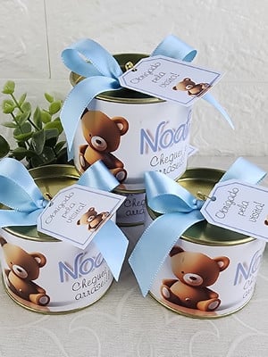 Kit tubo lata ursinho personalizado- 20 unidades