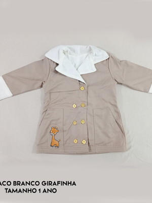 Fantasia casaco inverno girafinha branco promoção (1 ano)