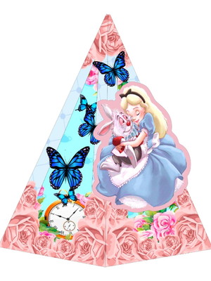 10 caixas cone alice com aplique 3d