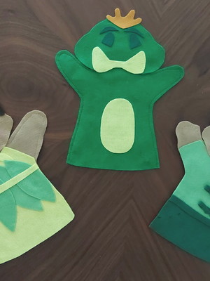 Fantoches princesa e o sapo (kit com 3 fantoches)