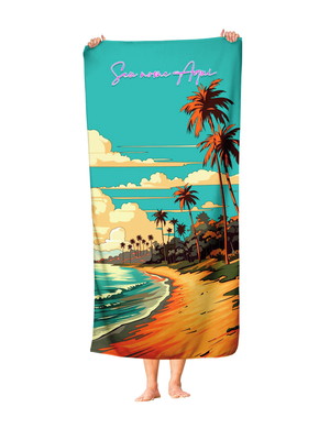 Toalha de praia personalizada: coloque seu nome aqui! tfe13