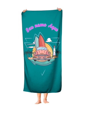 Toalha de praia personalizada: coloque seu nome aqui! tfe17