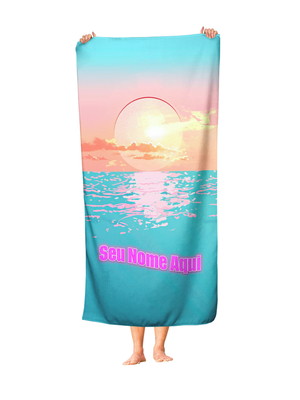 Toalha de praia personalizada: coloque seu nome aqui! tfe18