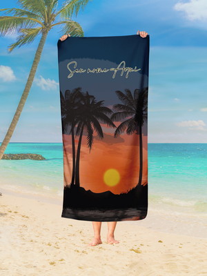 Toalha de praia personalizada: coloque seu nome aqui! tfe22