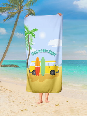 Toalha de praia personalizada: coloque seu nome aqui! tfe23
