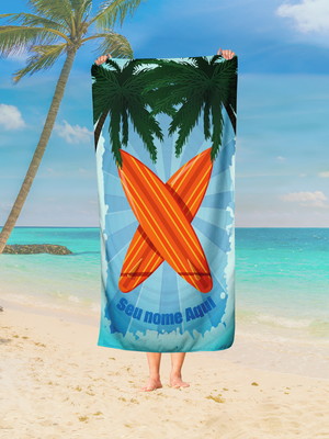 Toalha de praia personalizada: coloque seu nome aqui! tfe25