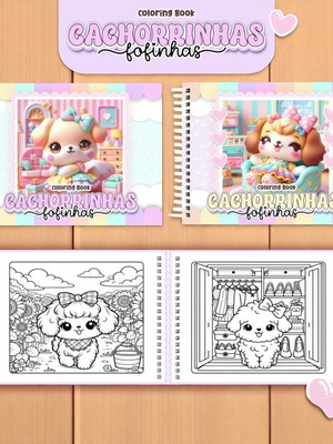 Arquivo digital livro de colorir cachorrinha fofinha