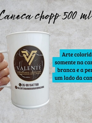 Caneca chopp 500 ml personalização colorida