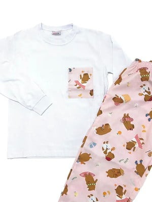 Pijama longo camiseta capivaras fofas