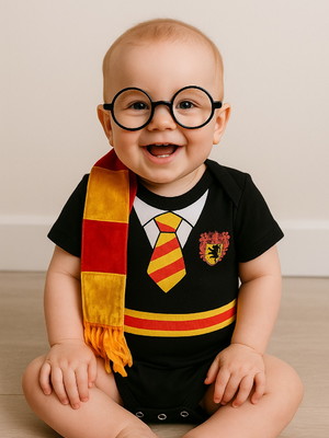 Body bebê personalizado harry potter mesversário kit