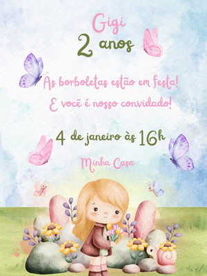 Convite digital jardim das borboletas