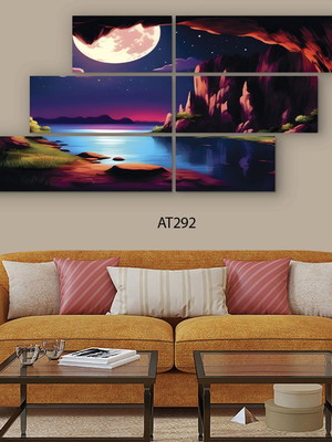 Quadro decorativo paisagem conjunto 6 telas 1,34x61cm