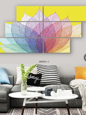 Quadro decorativo folhagem 3d conjunto 6 telas 1,34x61cm