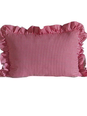 Capa de almofada vichy com babados