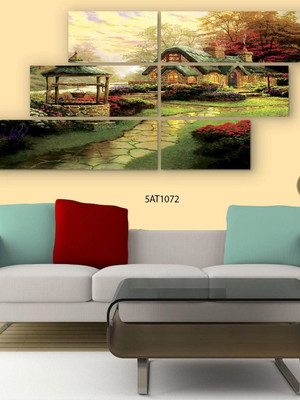 Quadro decorativo paisagem conjunto 6 telas 1,34x61cm