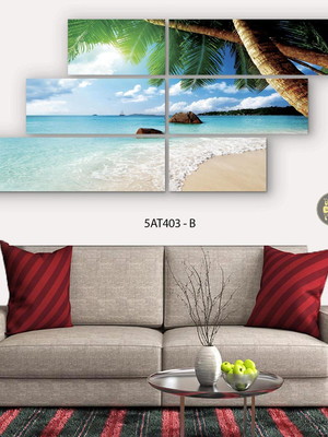 Quadro decorativo paisagem praia conjunto 6 telas 1,34x61