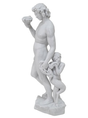 Escultura dionísio / baco e fauno 24 cm