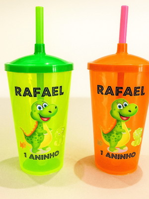 Twister 300ml personalizado c/ tampa e canudos *sereia*