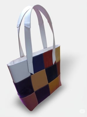 Bolsa de ombro em retalhos de couro original 100% legítimo