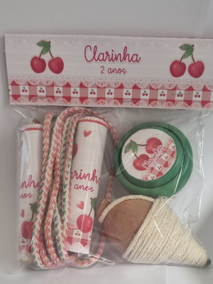 Kit pião, corda, ioiô cerejinha