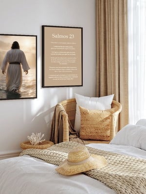 Kit 2 quadros frases religiosas deus senhor salmo