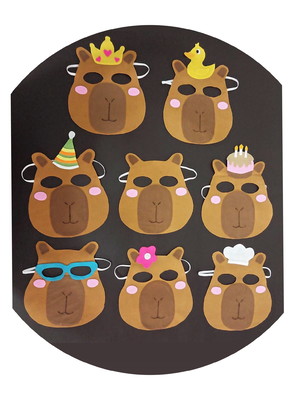 Máscaras capivara (kit com 8 máscaras)