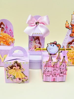 Kit a bela e a fera rosa luxo 15 peças