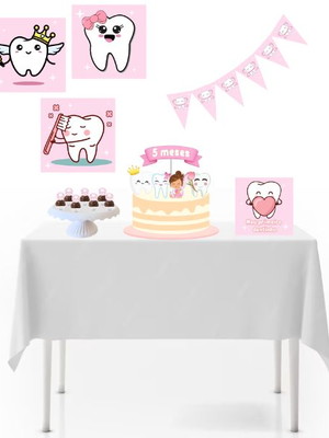 Kit mesversário meu primeiro dentinho só um bolinho menina