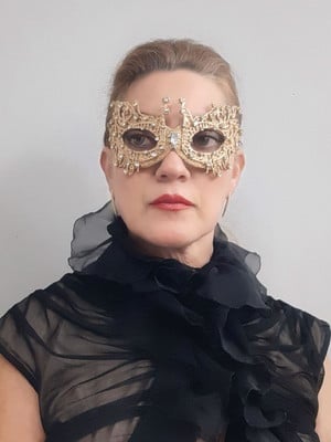 Máscara veneziana reddito strass