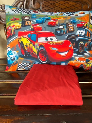 Lençol solteiro com elástico + fronha estampada carros