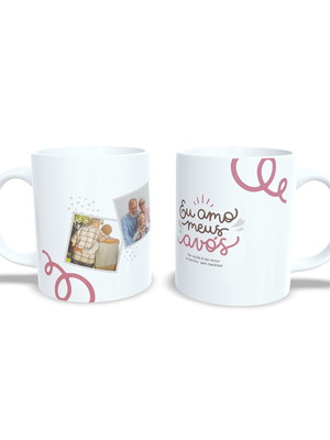 Caneca branca personalizada - caneca eu amo meus avós