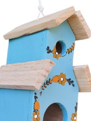 Mini casinha de passarinho dois andares para decoração