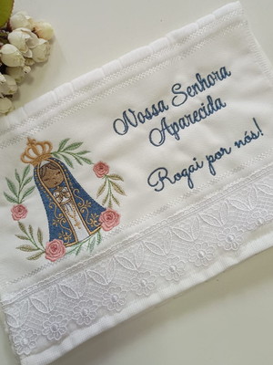 Nossa senhora toalha bordada, toalha de mão, toalha de boca,