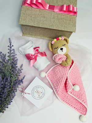 Baby box presente maternidade madrinha naninha amigurumi