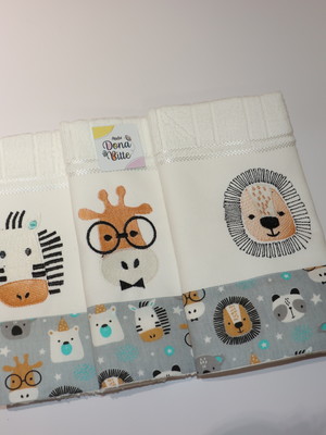 Kit toalhinha escolar personalizada com nome - 3 peças