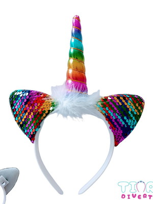 Tiara unicórnio colorida com led (tiaras divertidas)