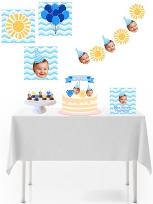 Kit mesversário só um bolinho foto de rostinho menino